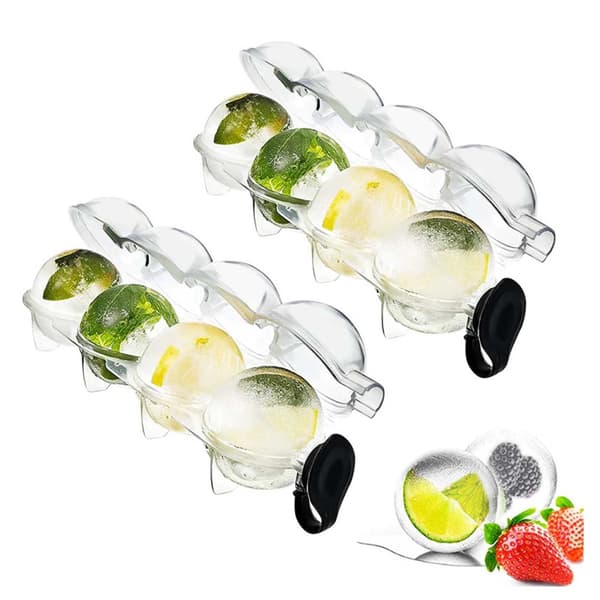 2-Pack Isform för Isbollar Runda Isbitar Iskubsform Kulor Plast