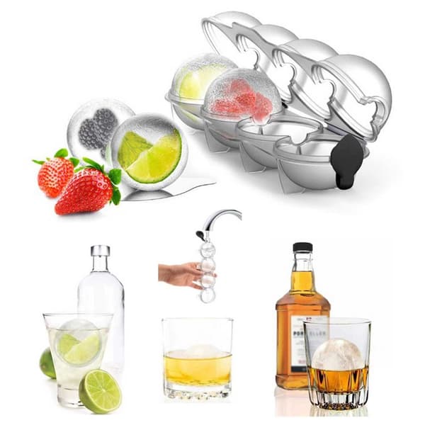 2-Pack Isform för Isbollar Runda Isbitar Iskubsform Kulor Plast