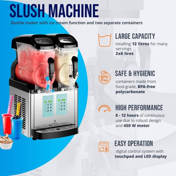 Royal Catering Slushmaskin - 2 x 6 liter