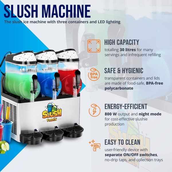 Royal Catering Slushmaskin - 3 x 10 liter - LED