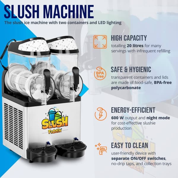 Royal Catering Slushmaskin - 2 x 10 liter - LED