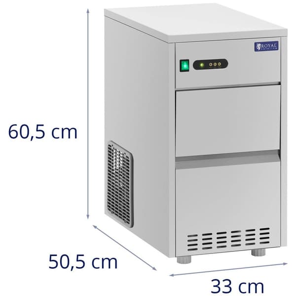 Royal Catering Isbitsmaskin - 20 kg/24 h - 5 kg kapacitet - 165 W - rostfritt stål - Royal Catering
