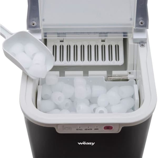 WEASY ismaskin - KW12 - Upp till 12 kg isbitar per dag - 7 till 12 minuters produktion - Svart