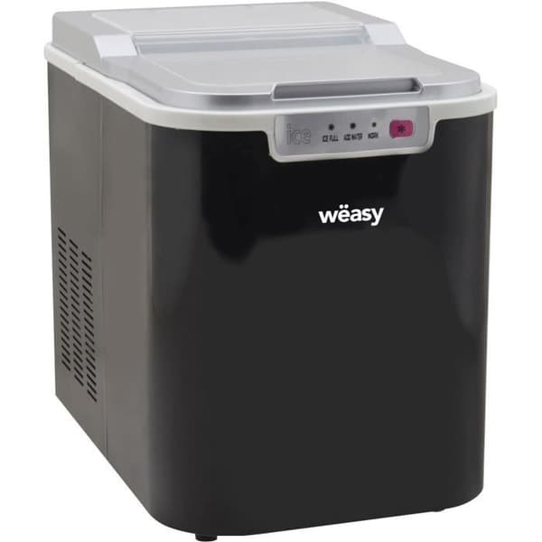 WEASY ismaskin - KW12 - Upp till 12 kg isbitar per dag - 7 till 12 minuters produktion - Svart