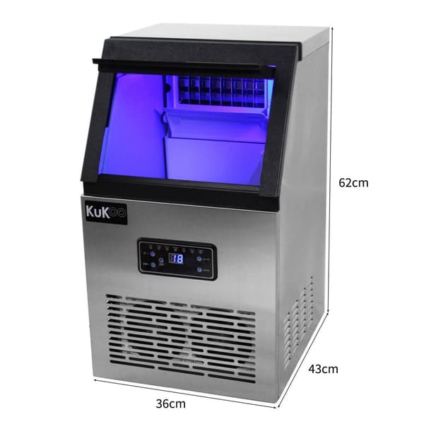 Kommerciel isterningmaskine i rustfrit stål 40 kg/24 timer Restaurant Bar Cafe Hotel IceMaker / GRATIS isknuser