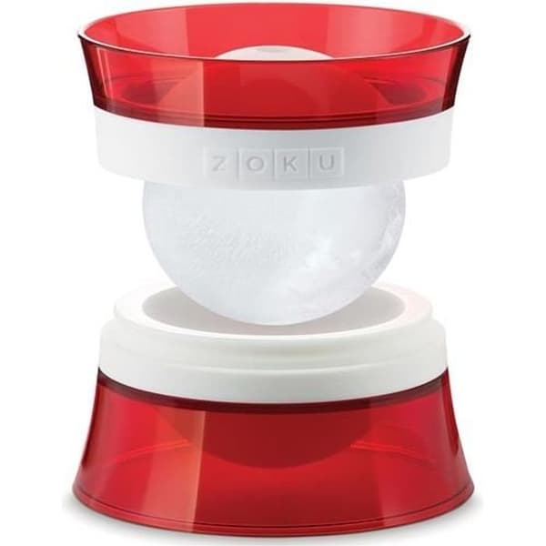 Rund iskubsmaskin - Zoku - 2 st - Röd färg - Praktisk och effektiv
