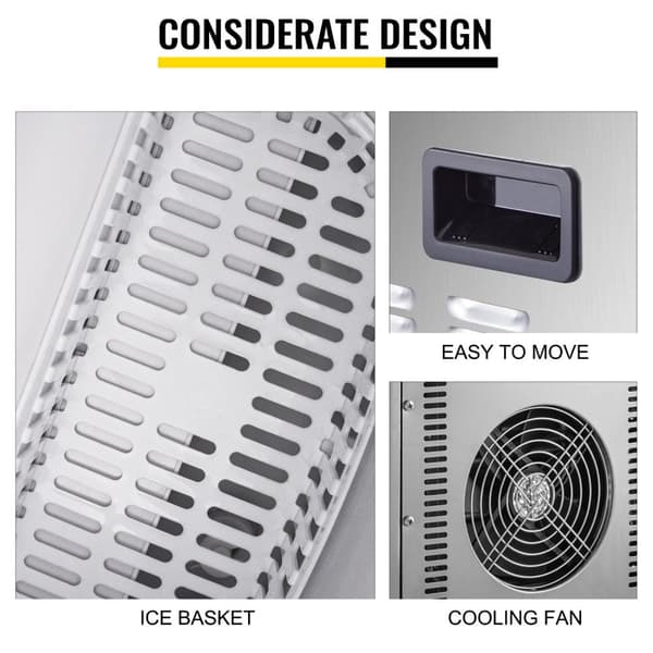 130W 18kg/dag bärbar elektrisk ismaskin med enkel kontroll, snabb istillverkning, 2 isstorlekar, flexibel användning, genomtänkt design
