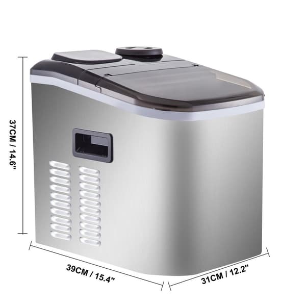 130W 18kg/dag bärbar elektrisk ismaskin med enkel kontroll, snabb istillverkning, 2 isstorlekar, flexibel användning, genomtänkt design