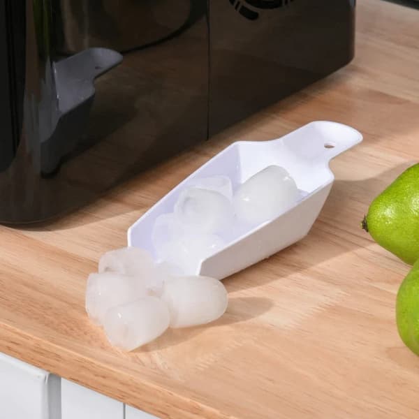 Rootz Ice Cube Machine - 12kg/24h 2l Ice Cube Maker med LED Display - Ice Scoop - Selvrensende funktion - Plast - Sort - 21,2 x 29,5 x 32,6 cm