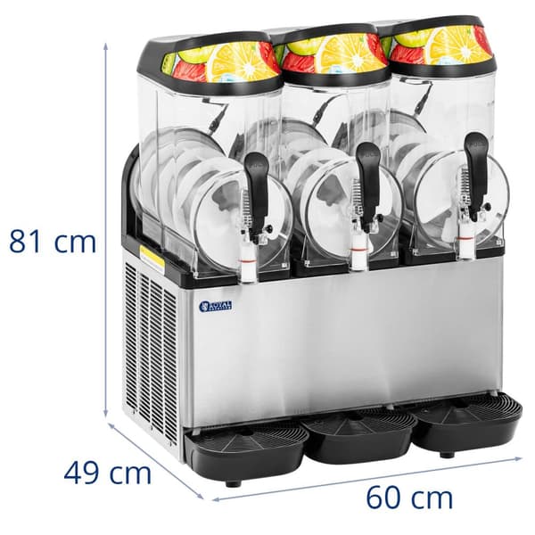Slushmaskin - 3 x 12 l - LED-belysning - Digital kontrollpanel - Royal Catering