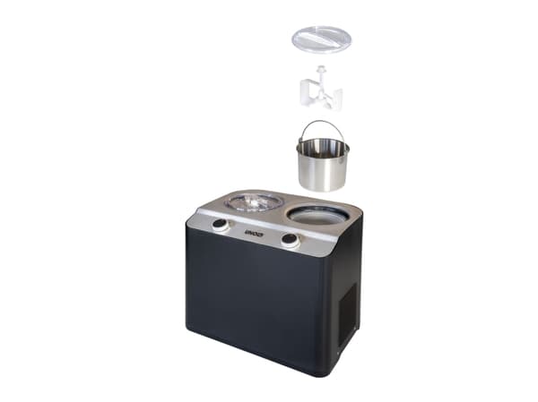 Unold Doppio, Kompressor ismaskin, 2,4 L, 30 min., 2 skålar, Plast, Rostfritt stål, Turn