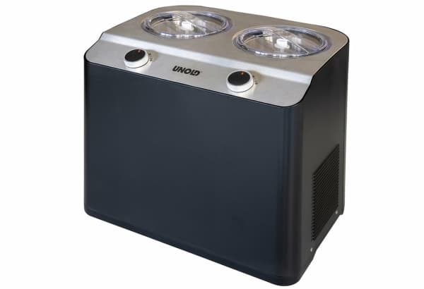 Unold Doppio, Kompressor ismaskin, 2,4 L, 30 min., 2 skålar, Plast, Rostfritt stål, Turn