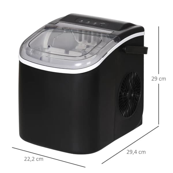 Rootz køkkenmaskiner - Isterningmaskine - Dispenser - Æggeterningmaskine - Rustfrit stål - Sort - 22,2L x 29,4W x 29H cm
