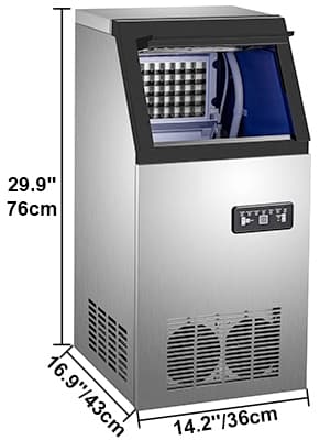 35kg/24h kommersiell ismaskin med 22lbs islagringskapacitet, kraftfull prestanda, effektiv kompressor, intuitiv kontrollpanel