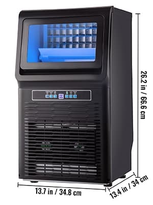 30KG/24H 350W kommersiell ismaskin, hög isproduktion och lagringskapacitet, justerbar istjocklek, lätt att ansluta