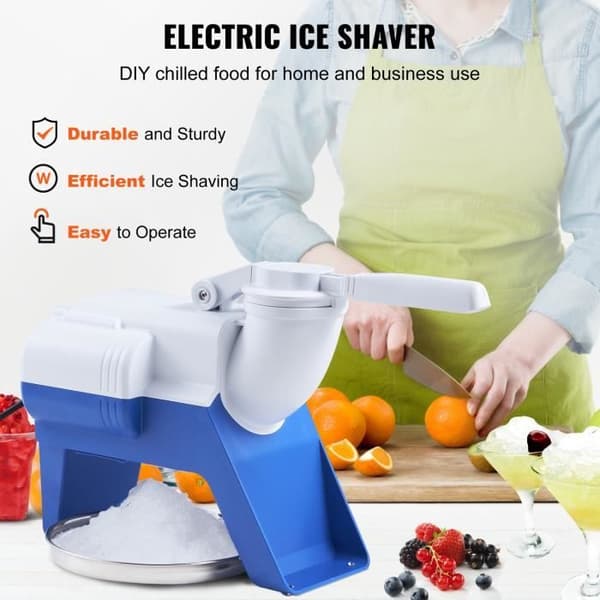 Ice Crusher - VEVOR - Electric Crushed Ice Machine Commercial Crushed Ice Machine 80 kg-h 220 W