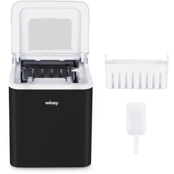 WEASY ismaskin - KW12 - Upp till 12 kg isbitar per dag - 7 till 12 minuters produktion - Svart