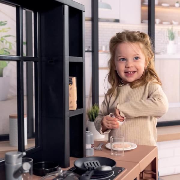 Smoby Loft børnekøkken med 32 tilbehør, industrielt design, fra 3 år