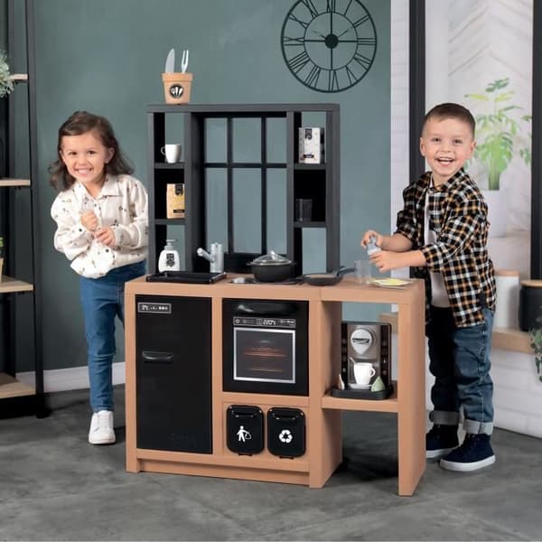 Smoby Loft børnekøkken med 32 tilbehør, industrielt design, fra 3 år