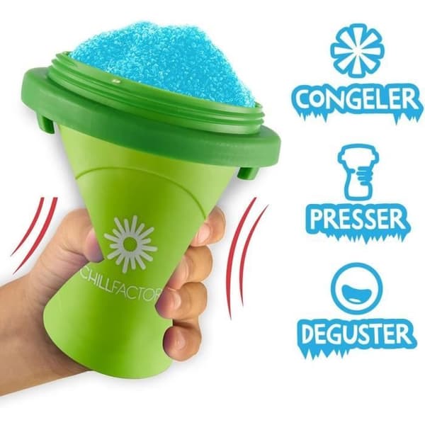 Chillfactor granitamugg - Bandai - Slumpmässig färg Blå, Rosa eller Grön - levereras med sugrör
