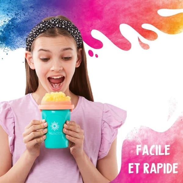 Chillfactor granitamugg - Bandai - Slumpmässig färg Blå, Rosa eller Grön - levereras med sugrör