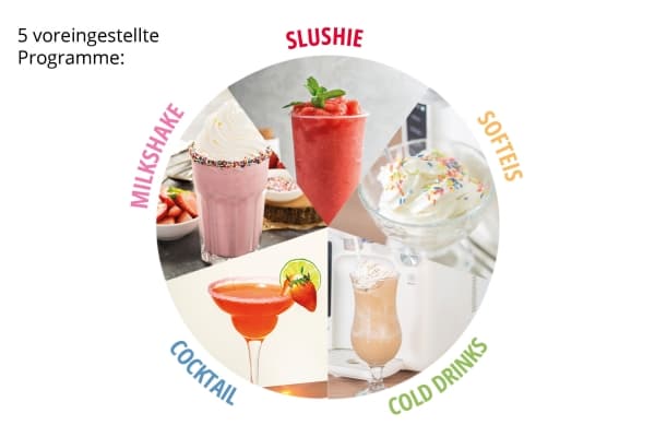 2-in-1 slush- ja pehmytjäätelökone SOFIE (valkoinen, 1500 ml slushille tai pehmytjäätelölle, 150 watin kompressori)