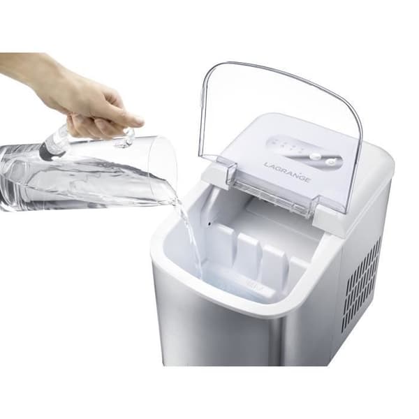LAGRANGE EXPRESS V2 ismaskin - 120W - 12kg/24h - 2 isbitsstorlekar - 2,1L - Självrengörande - Grå