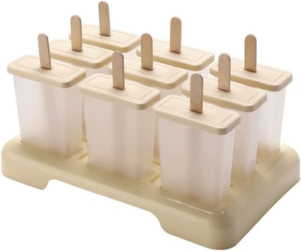 Lollanda Popsicle Molds Set Ice Pop Molds Återanvändbara Popsicle-hållare med träpinnar Hemlagad Popsicle Maker