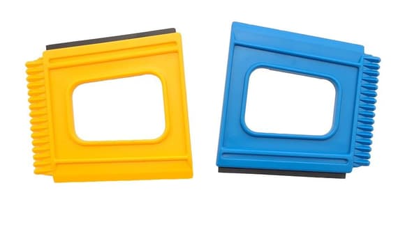 2-Pak - Isskraber med Gummiliste - Plastik - 10 x 10 cm –Skraber
