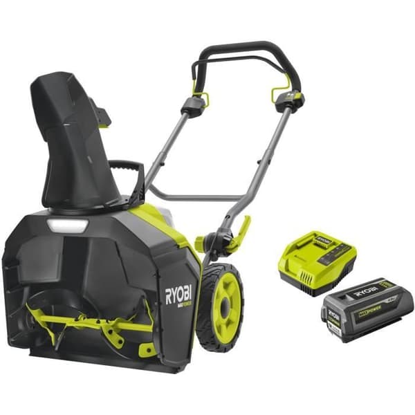 RYOBI - 36V MAXPOWER Borstlös snöslunga - arbetsbredd 45cm - max. 8 m + 4,0 Ah batteri &amp; laddare. -RY36STX45A-140