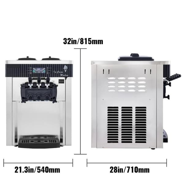 2200W 20-28L/H mjukglassmaskin med 2 x 6L behållare och 4 olika munstycken, 3 smaker, smart manöverpanel, genomtänkta detaljer
