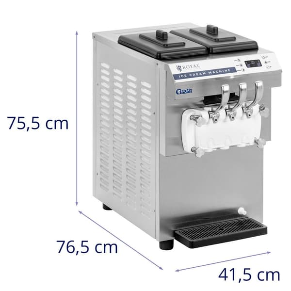 Mjukglassmaskin - 1350 W - 16 l/h - LED - 3 smaker - Royal Catering