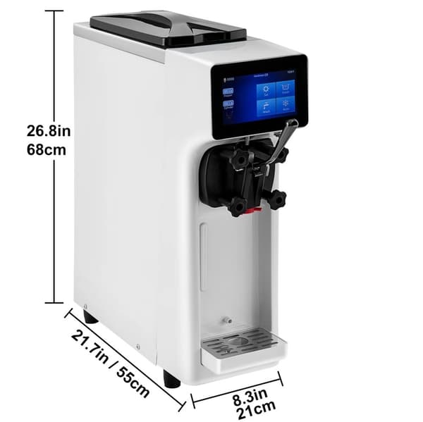 1000W 10-20L/timme mjukglassmaskin med 4,5L behållare, intelligent pekskärmskontroll, pålitlig isoleringseffekt, stabil och tyst drift