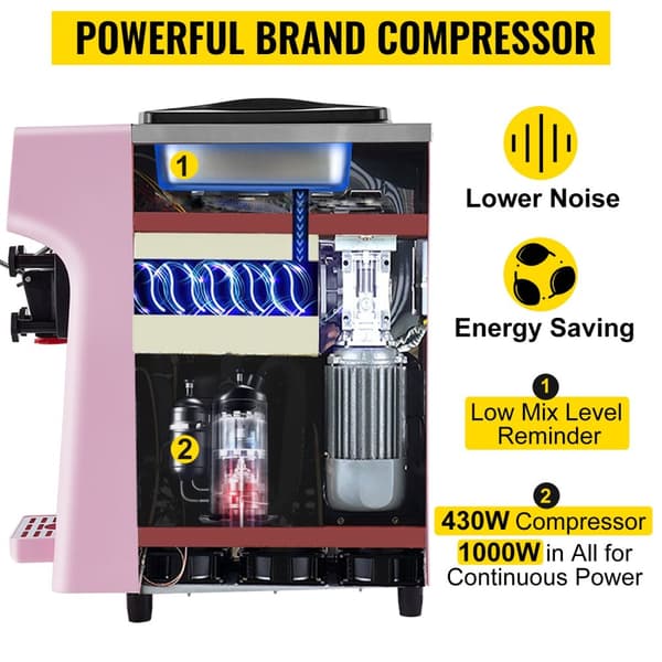 1000W 10-20L/H mjukglassmaskin med 4,5L behållare, extra stor pekskärm, pålitlig isoleringseffekt, stabil och tyst drift