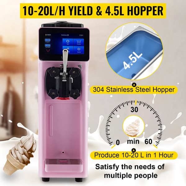 1000W 10-20L/H mjukglassmaskin med 4,5L behållare, extra stor pekskärm, pålitlig isoleringseffekt, stabil och tyst drift