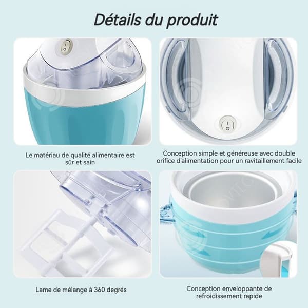 INN Glassmaskin 500ml, gör glass, funktion knapp, kök, förälder-barn, förbereder glass klar på 10 minuter