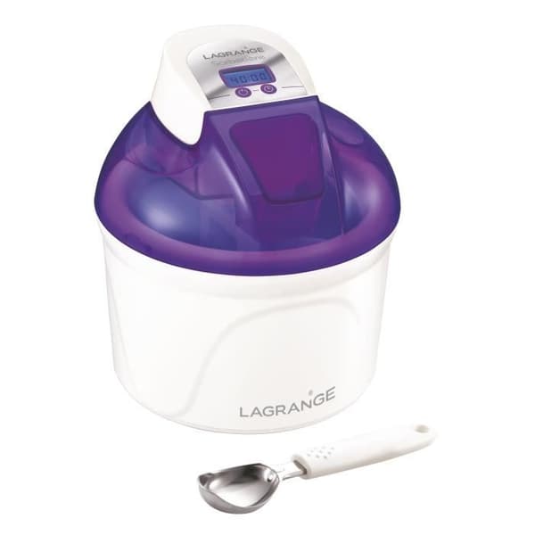 LAGRANGE elektronisk glassmaskin - 1,2 L - Blåbär - Automatisk avstängning - 1,5 L kyltank