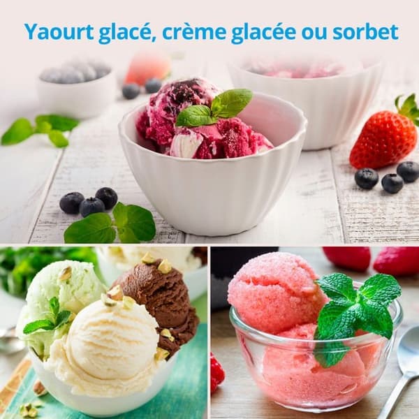 Glassmaskin Yoghurtmaskin - MEDION MD18387 – 150W – från -18 till -35°C – 1,5L glass – LCD-skärm – Svart/Aluminium
