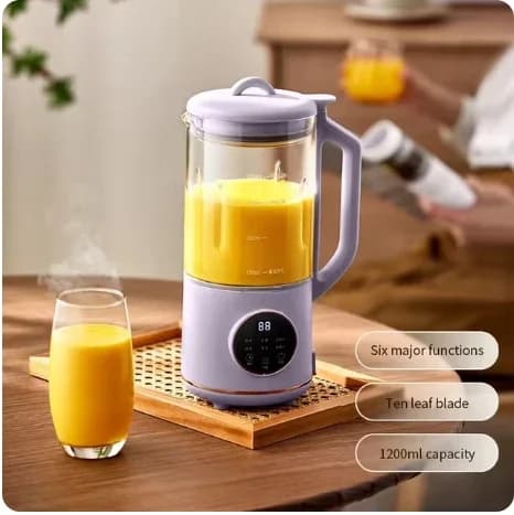 SoyMilk Maskine, 1200ml Kapacitet, 500W Effekt, 10 Blade Klinge,LILLA, EU