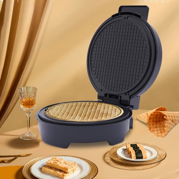 Vaffelcone-maskine, justerbar temperatur, non-stick belægning