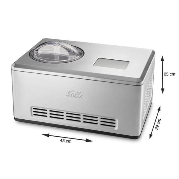 Maskin för is - Yoghurtmaskin - Sorbetmaskin - Kylfunktion - Integrerad kompressor - Gelateria Pro Touch 8502 Solis