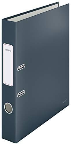 LEITZ plastmapp Cosy Soft-Touch, DIN A4, 52 mm, grå utan kantskydd, tillverkad av grå kartong med mjuk yta, - 1 st (1062-00-89)