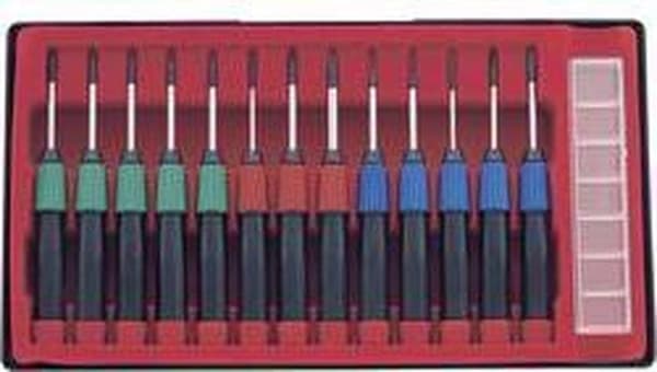 Basetech Elektronisk och finmekanisk skruvmejselsats 14-delad Flat, Phillips Phillips, Torx