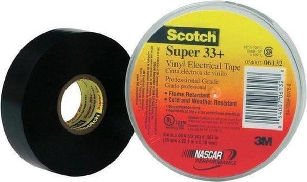 3M Scotch Super 33+ premium PVC-isoleringstape sort 19 mm x