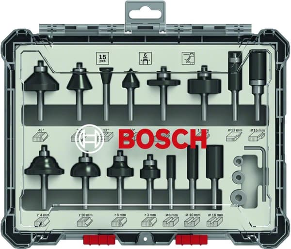 Bosch - fräshuvud - för mjukt trä, hårt trä - 15 st