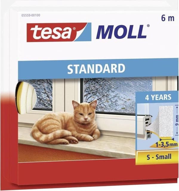 Tesa Moll 05559 draglist i profil 9mmx6m vit