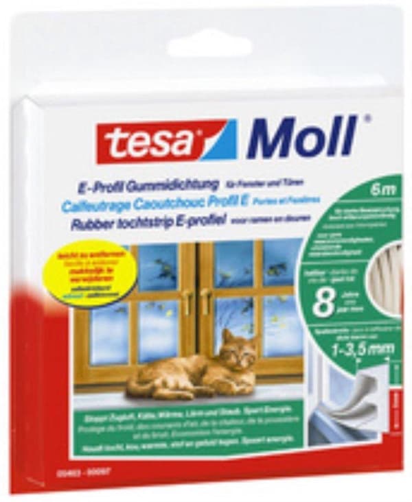 Tesa Moll vetolista 05463 E -profiili - 9mmx6m valkoinen