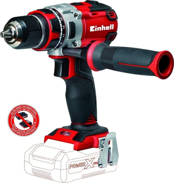 EINHELL akkuporakone/ruuvimeisseli TE-CD 18 Li BL Solo - Power-X-Change - Harjaton - 18 V - 60 Nm - Ilman akkua ja laturia