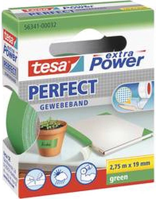 TIIRTEET TESA TEKSTIILI 19MMX2.75M VIHREÄ