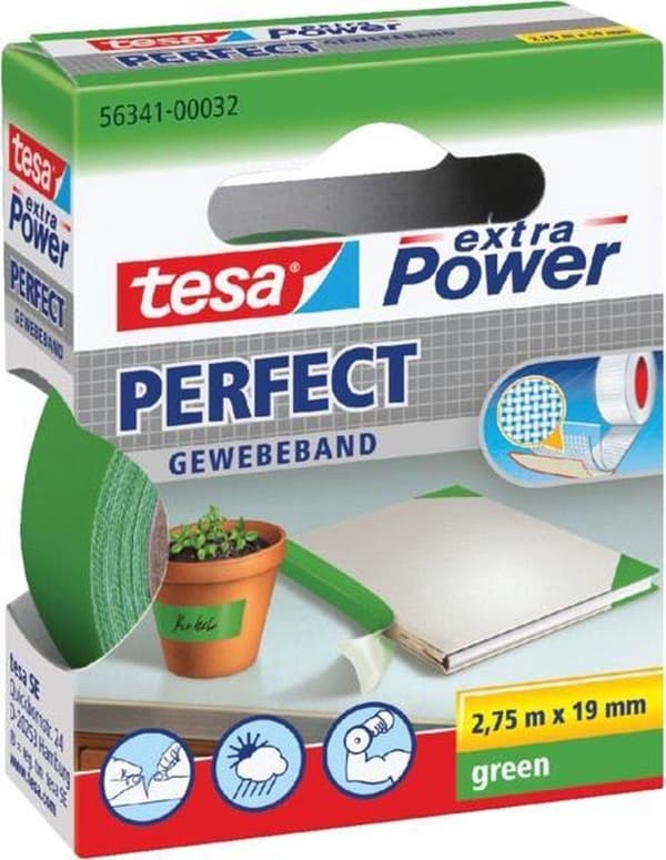 TIIRTEET TESA TEKSTIILI 19MMX2.75M VIHREÄ